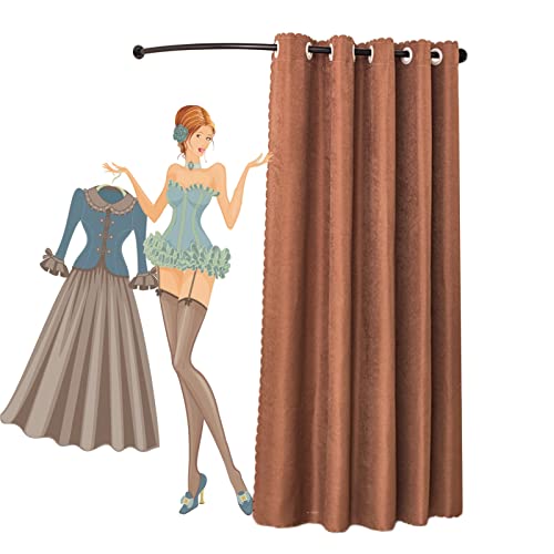 Vestidor de suelo móvil con cortina opaca - Partición de privacidad para tiendas minoristas, boutiques de ropa y espacios de oficina