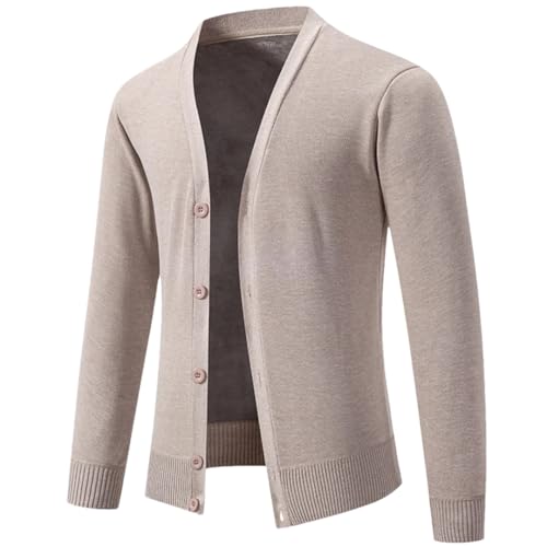 Men Sweater Cardigan Business Casual Classic V-Neck Solid Color Cardigan Knitwear Sweater