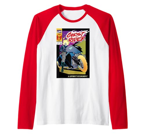 Marvel Ghost Rider t-shirt raglan de baseball coupe confortable fini les hauts de geek informes