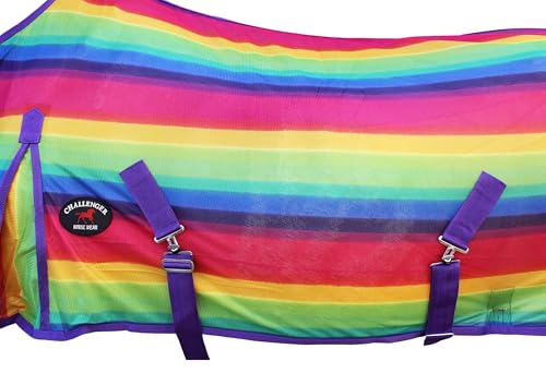 Image of 70 inch Horse Sheet Summer Spring Airflow Mesh Rainbow 7343