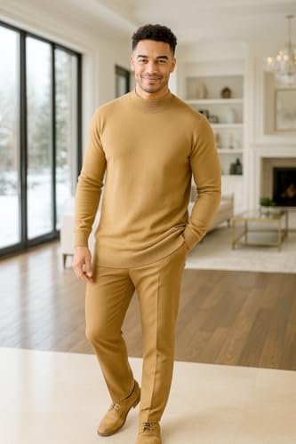 STACY ADAMS Men’s Sweater Solid Mock3