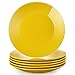 LOVECASA Serie Sweet Stoviglie di Porcellana, Set di Piatti Piani, Piatti da Tavola per 6 Persone, 26,5 cm, Si Può Usare in Lavastoviglie, Giallo