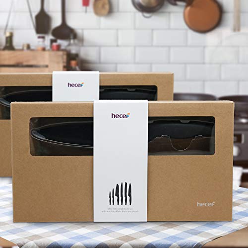 hecef Messerset von 6 mit Passend Klinge Schützend Messerscheide,Schwarz Oxid Set mit Messer,Kratzen Beständig und… - Image 5