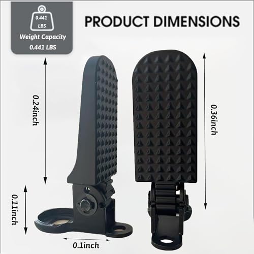 Tailcle 1 Pair Bike Foot Pegs, Mini Folding Bicycle Foot Pegs, Aluminium Alloy Non-Slip Bicycle Footrests, M6 M8 Mounting Hole for Electric Mountain (pegs for ebike) - Thumbnail 2