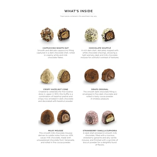Image of Godiva Red Ribbon Signature Truffle Gift Box, Belgian Dark and Milk Chocolates with Ganache Centers, Gourmet Valentine's Day Gift, Kosher, 24 Pc