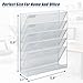 EASEPRES Desk File Organizer Mesh 6-Tier, Hanging Wall Mount Document Organization Stand, Desktop Vertical Mail Paper Folder Holder Rack with Bottom Tray for Office Home Cubicle Countertop, White
