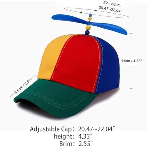 Image of Colorful Helicopter Baseball Cap: Neutral Adjustable Cute Baseball Helicopter Propeller Cap Snapback Cap