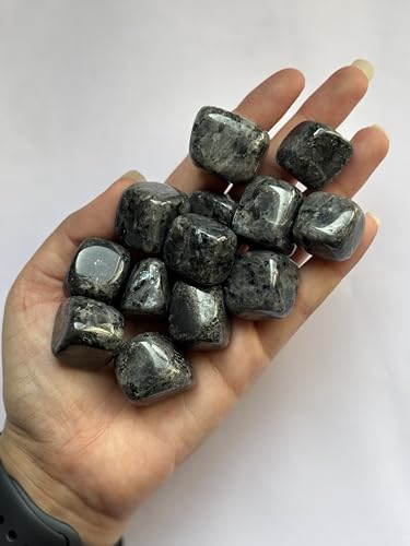 Image of Tumbled Stones, Natural Crystal Healing Stones, Home Office Decor, Aquarium Decorative Pebbles, Vase Fillers (Larvakite, 200)