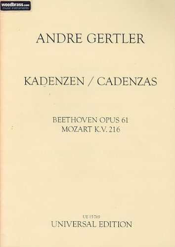 Cadenzas Violin Universal Edition Gertler Andre Partition Classique