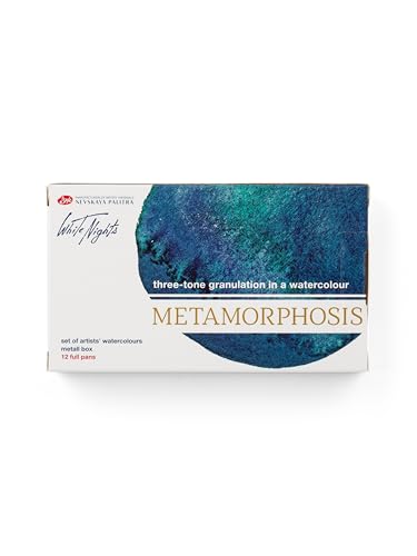 White Nights Limited Edition Granulation Metamorphoses Watercolor Collection of Professional Artist Grade Paints Vibrant Lightfast Colors by Nevskaya Palitra (Metamorphose metal case)