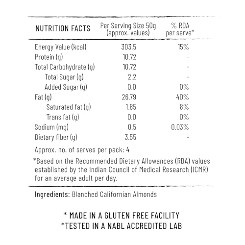 Image of Jiwa 30 Degree Almond Flour | 200 G | Patented Cold Pressed Flour | Slow Ground | Low Carb Badam Powder | Keto & Paleo Friendly | Made With Californian Almonds | Gluten Free | Grain Free