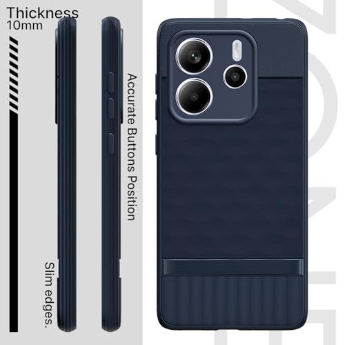Image of Pikkme Back Cover for Redmi Note 14 5G Camera Protection 3D Hexa Cube Design Silicone Protective Bumper Case (Blue)