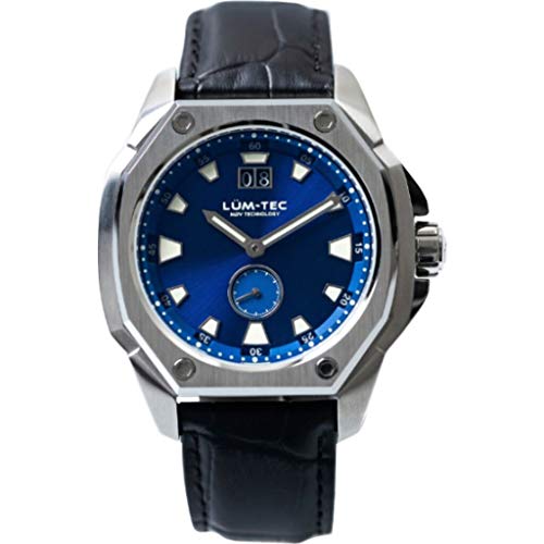 Lum-Tec V8 Big Date Wrist Watch | Black Croc Leather Strap
