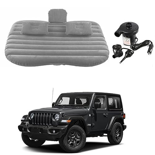Image of Oshotto Multifunctional Car Travel Bed Mattress with Two Air Pillows, Car Air Pump Compatible with Jeep Wrangler (Grey)