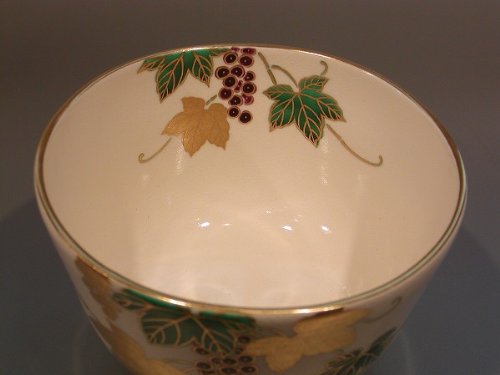 Amazon | 茶道具 抹茶茶碗 色絵 葡萄画、 京焼 相模竜泉作 | 佐藤大観