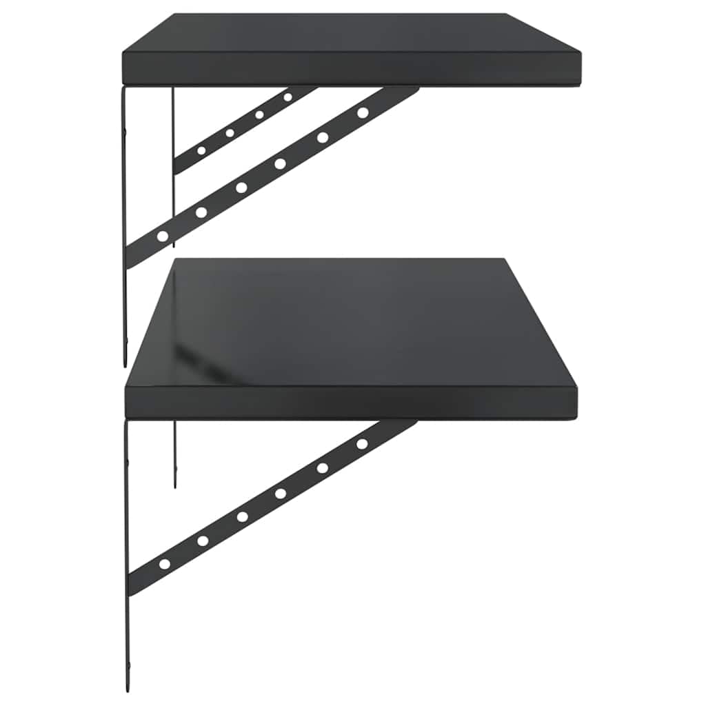 Juego de 2 estanterías de pared de 100 x 40 cm, color negro, acero inoxidable, diseño moderno, capacidad de carga de 50 kg, para salón, dormitorio, oficina, cocina