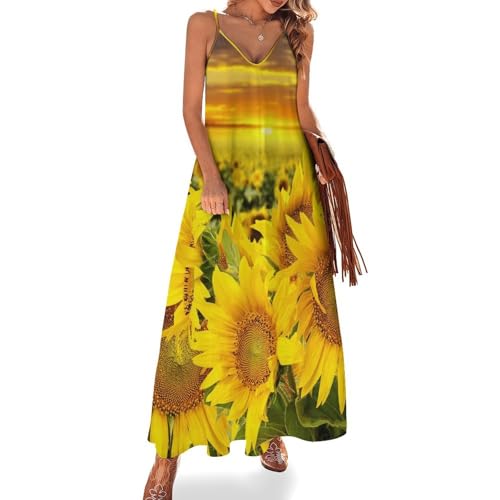Robe d'été tournesol sans manches pour rester au frais