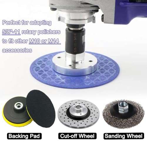 2Pcs Angle Grinder Converter Adapters 5/8"-11 Female to M14/M10 Male, Attachments Interface Connector Thread for Polisher Drill Bit Connecting Tool