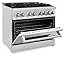 ZLINE 36 in. 4.6 cu. ft. Legacy Dual Fuel Range with 6 Burner Gas Cooktop and Electric Convection Oven in Stainless Steel (RA36)
