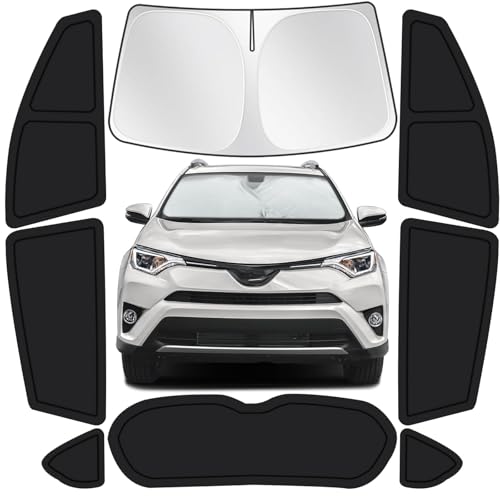 Image of for Toyota RAV4 2013-2018 Car Window Shades, 8pcs Privacy Sun Shade Set for Front Windshield Side and Rear Windows, Full Window Covers Keeps Vehicle Cool for Camping Napping