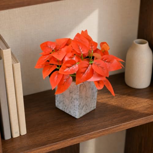 Image of fancymart Artificial Plant with Real-Touch Leaves in Pot, 25 cm, Indoor Tabletop Item for Home Decor, Office, Living Room
