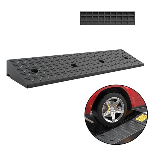 Rampe de seuil de Voiture Automatique Rampe de Trottoir portative Rampe de seuil antidérapante pour Rampe de seuil en Plastique de Moto de Camion de remorque de Voiture,100x25x4cm(39.4x9.8x1.6in)