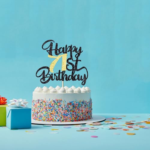 Image of Klionjor 71st Happy Birthday cake topper happy birthday cake decoration 71st birthday party decoration gift plugin