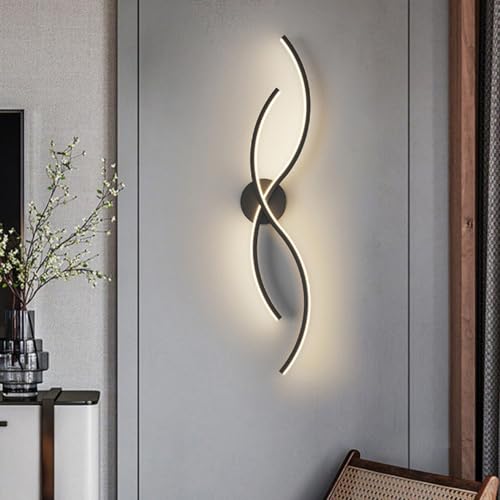 FAZRPIP Apliques de Pared Modernos, Luces de Pared LED de 3000 K, iluminación de decoración de Pared LED Negra para Sala de Estar, Dormitorio, Accesorio de iluminación de Montaje en Pared LED