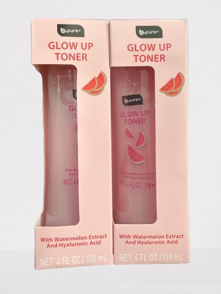 b.Pure Glow Up Toner with Watermelon Extract and Hyaluronic Acid 4 oz Pack of 2
