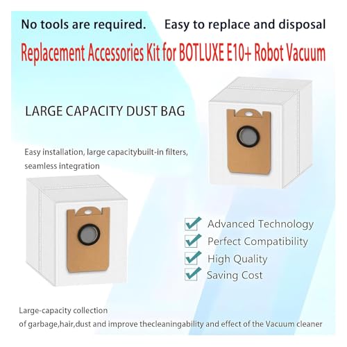 Image of E10+ Replacement Accessories Kit for BOTLUXE E10+ Robot Vacuum:16 Pack
