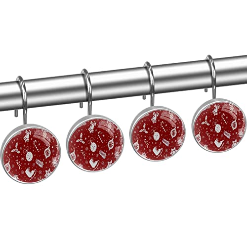 Crochets pour rideau de douche en acier inoxydable robuste | Lot de 12 - 3