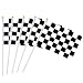 25 Pieces Checkered Flag 8 x 5.5 Inch Racing Polyester Flags on Plastic Stick ,Black & White Checkered Flag Racing Pennant Banner Flags,Decorations Supplies For Racing,Race Car Party,Sport Events