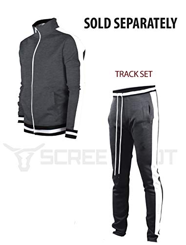 Image of SCREENSHOT-TRACK JACKET Mens Urban Hip Hop Premium Track Jacket - Slim Fit Side Taping Sportswear Urbanwear Streetwear Top