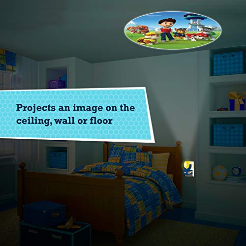 Projectables Paw Patrol LED Night Light Projector, Plug-In, Dusk-to-Dawn Sensor, Rubble, Chase, Skye, Marshall, Alex Porter, For Baby, Kids, Bedroom, Playroom, Nursery, Bathroom, 30605
