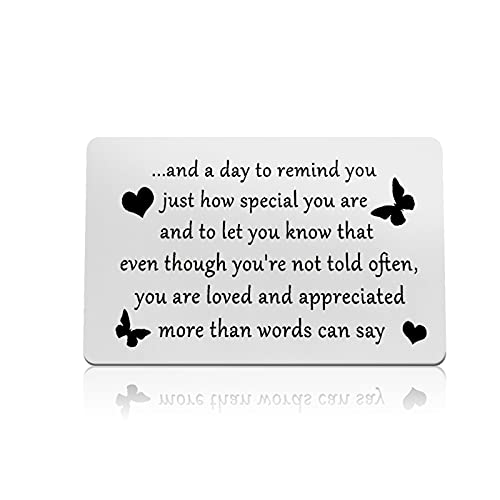 Inspirational Gift for Women Men Encouragement Gift Metal Wallet Card for Teen Boys Girls Best Friends Motivational Present Graduation Birthday Gift for Daughter Son Students Thanksgiving Day Gift