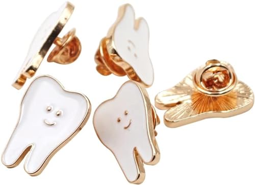 Image of Dental Pins Dental Shape Brooch Cute Cartoon Enamel Tooth Badge Tooth Pin Women Men Personality Style Doctor Dentist Uniform Brooch Pin Gift