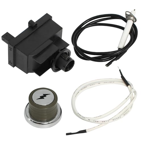 Image of SafBbcue 65737 Igniter Kit for Weber Performer Platinum and Performer Deluxe(2013 and Newer), Grill Replacment Part for Weber Electronic 2-Outlet Ignition Kit, Replaces for Weber 65737, Black