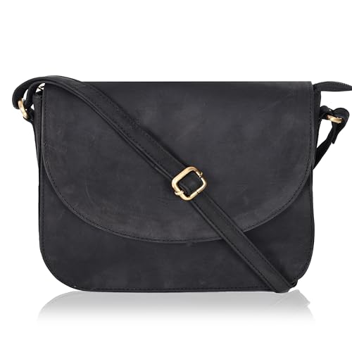 Genuine Leather Shoulder Crossbody Purse For Women with Adjustable Strap, Mobile Pocket & Outside & Inside Zipper