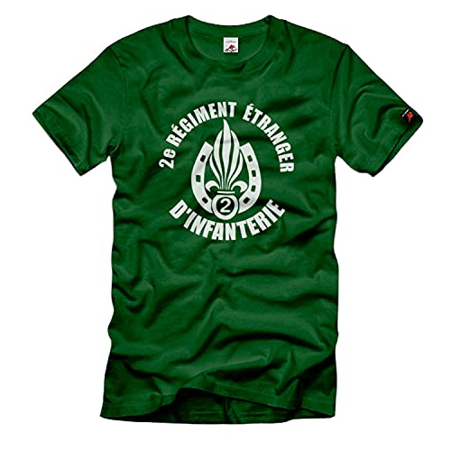 T-shirt Légion Étrangère 2e REI d'infanterie de haute qualité vert #37750