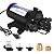 YOUNGTREE 110V Industrial Water Pressure Diaphragm Booster Pump 4.0GPM 50PSI On Demand RV Electric Water Transfer Pump 110Volt AC with Garden Hose Adapters for Irrigation Home Pool Draining Sprinkler