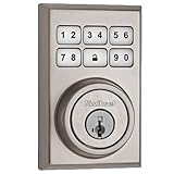 Kwikset 910 Z-Wave Contemporary SmartCode Electronic Touchpad Deadbolt, featuring SmartKey in Satin Nickel, Works with Alexa via SmartThings or Wink