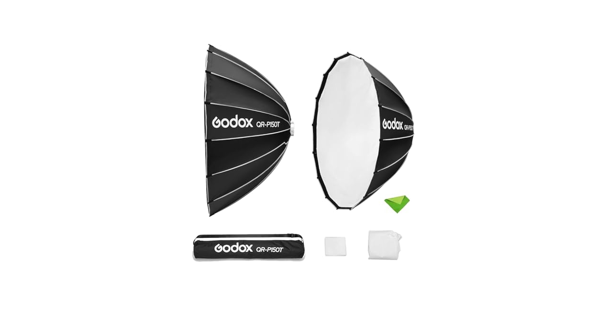 Softbox Parabolico Godox QR-P150T 150cm Con Griglia A Nido D'Ape - Per Luci Godox, Bowen, Con Borsa Trasporto
