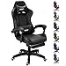 VIDITA Silla Gamer, Silla ergonómica Gamer con reposapiés y Apoyo Lumbar, Silla Gaming Regulable en Altura con Asiento Giratorio 360° y reposacabezas para Oficina o Juegos (Negra)