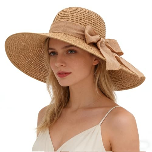 Sombrero de playa para mujer, verano, ala ancha, plegable