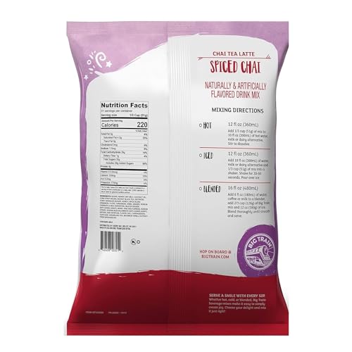 Big Train Spiced Chai Latte, Two 3.5lb. Bags + Measuring Scoop, Spiced Chai