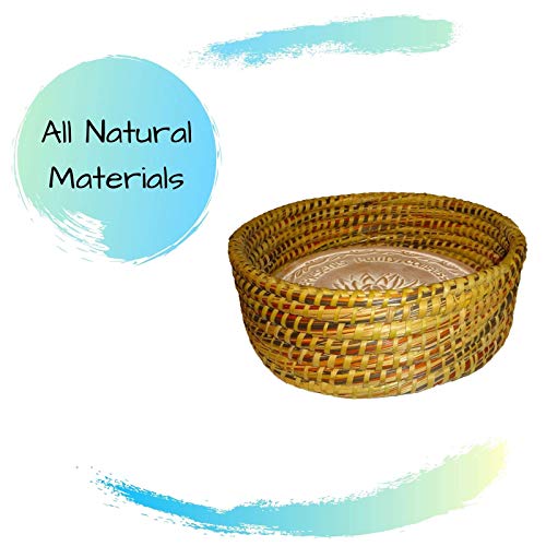 Warming Bread Basket Lotus Warmer Tile Stone Hand Woven For Rolls Appetizers by The Crabby Nook (Autumn Spice) - Thumbnail 7