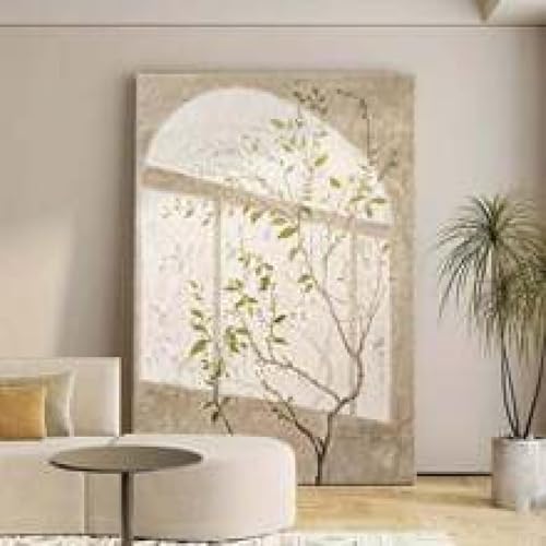Peinture plantes vertes design d'ombre pour purifier le style du salon