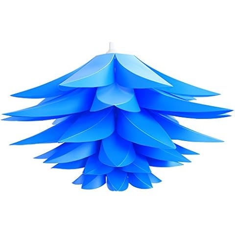 Lightingsky DIY IQ Jigsaw Puzzle Toy Lotus Flower Lamp Shade Ceiling Pendant for Room Decoration (Blue, Pack of 1) Cover