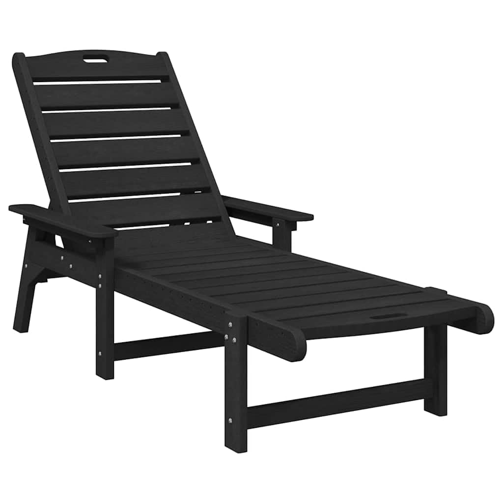 Leżak czarny 195,5 x 53 x 98,5 cm HDPE