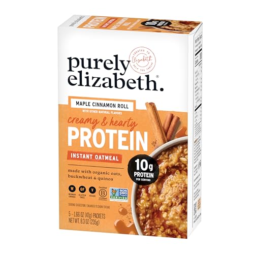 Purely Elizabeth Maple Cinnamon Roll Instant Protein Oatmeal, 7.6 Ounce
